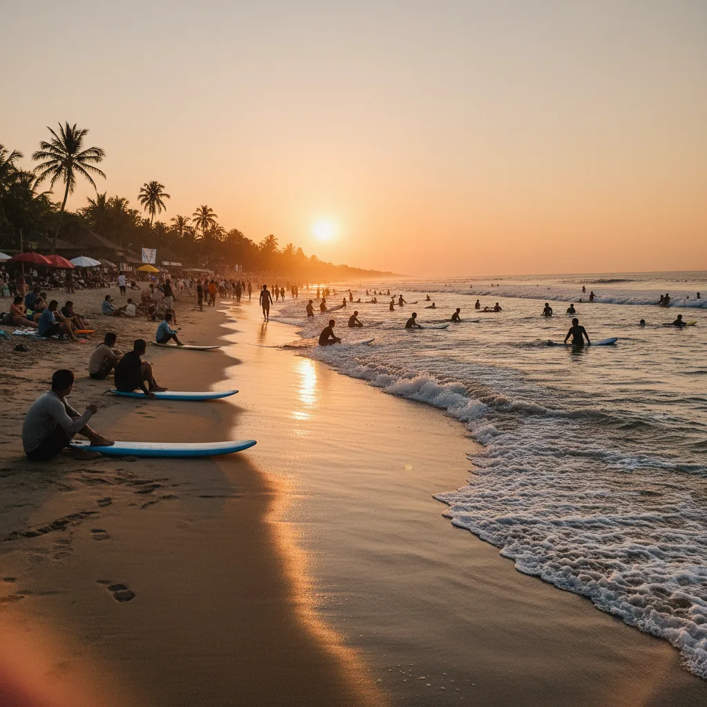 Surfing in Kuta, Bali